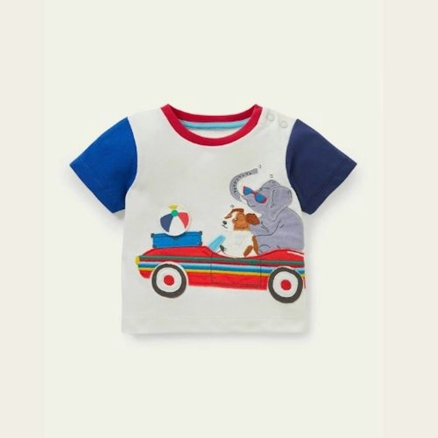 Lift-the-flap Jersey T-shirt - Ivory Rainbow Vehicle