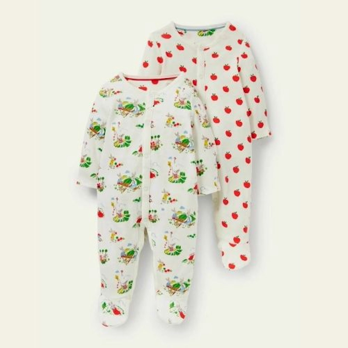 GOTS Organic 2 Pack Sleepsuit - Ivory Daydreaming Bunny