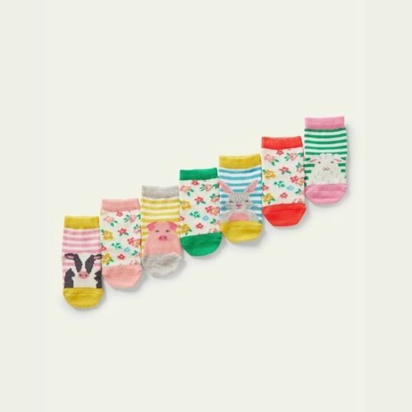 7 Pack Sock Box - Floral Farm Animals