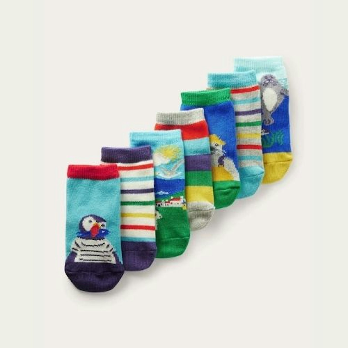 7 Pack Sock Box - Blue Sea Life Friends