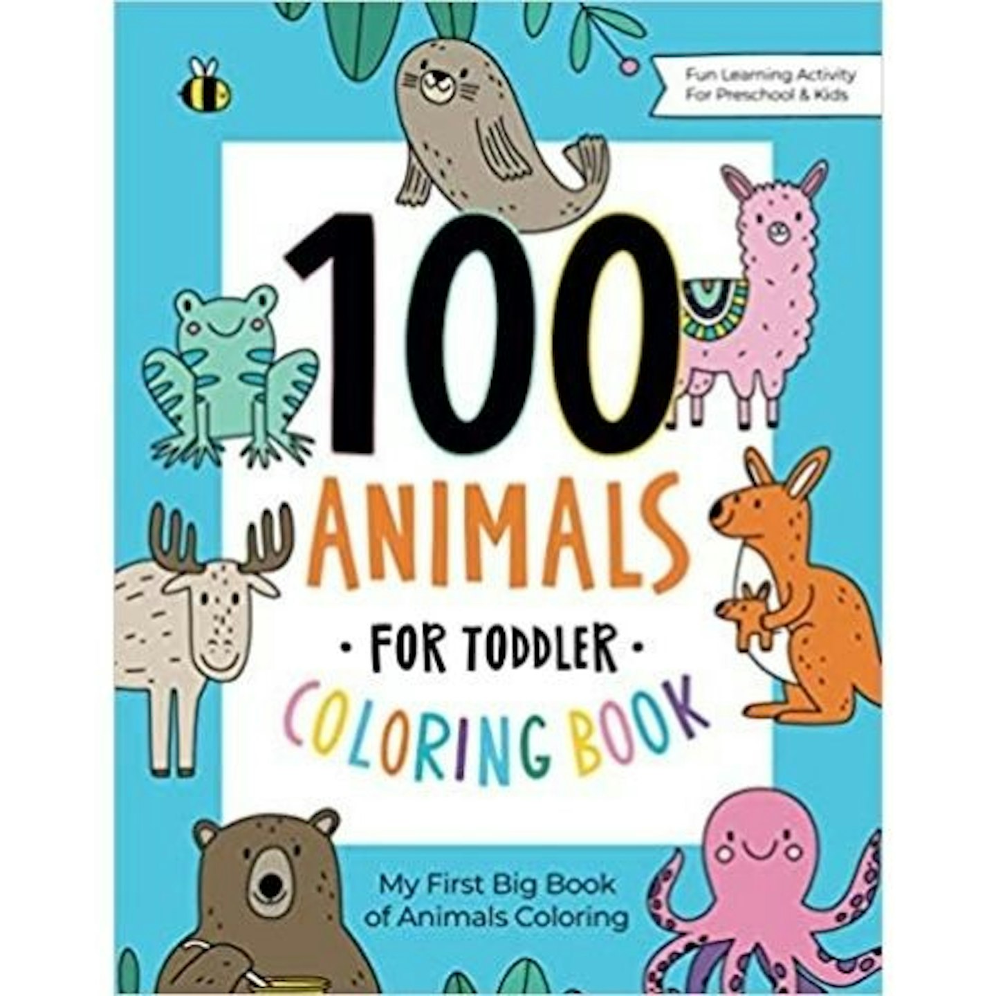 100 Animals Colouring Book