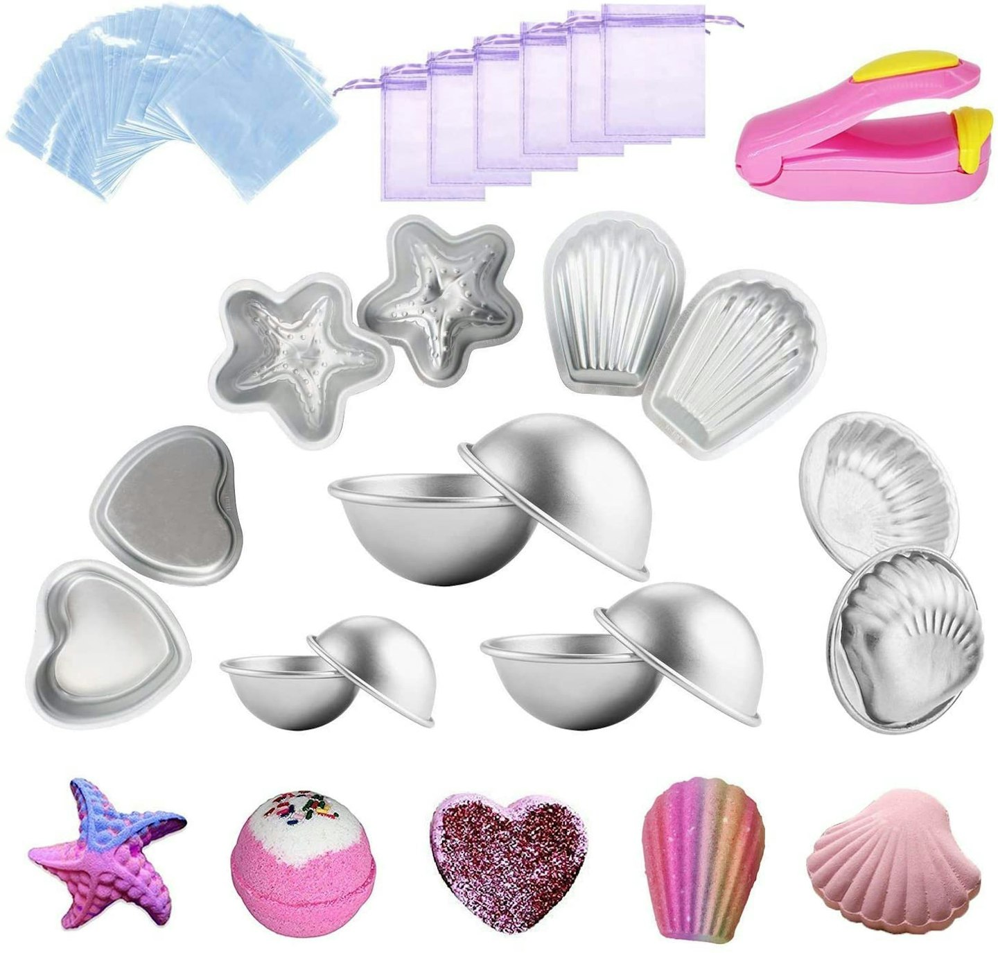 14 piece bath bomb moulds set