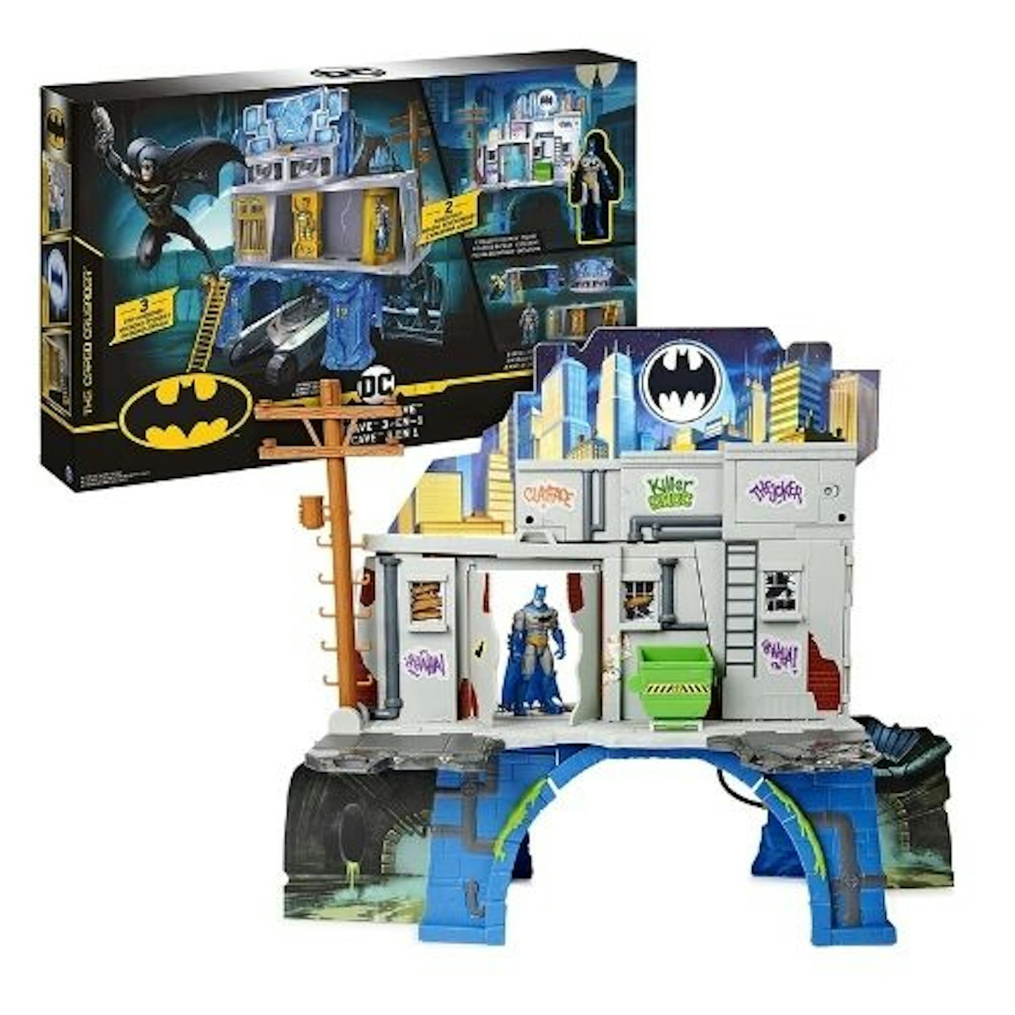  DC Comics BATMAN 3-in-1 Batcave Playset with Exclusive 4-inch BATMAN