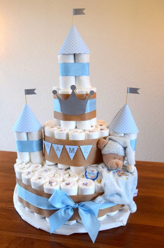 Luxury Boy and Girl Twins Nappy Cake - Little Lavender Tree