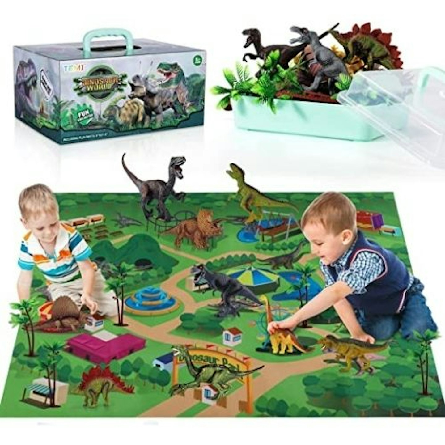 TEMI Dinosaur Toys with Activity Play Mat