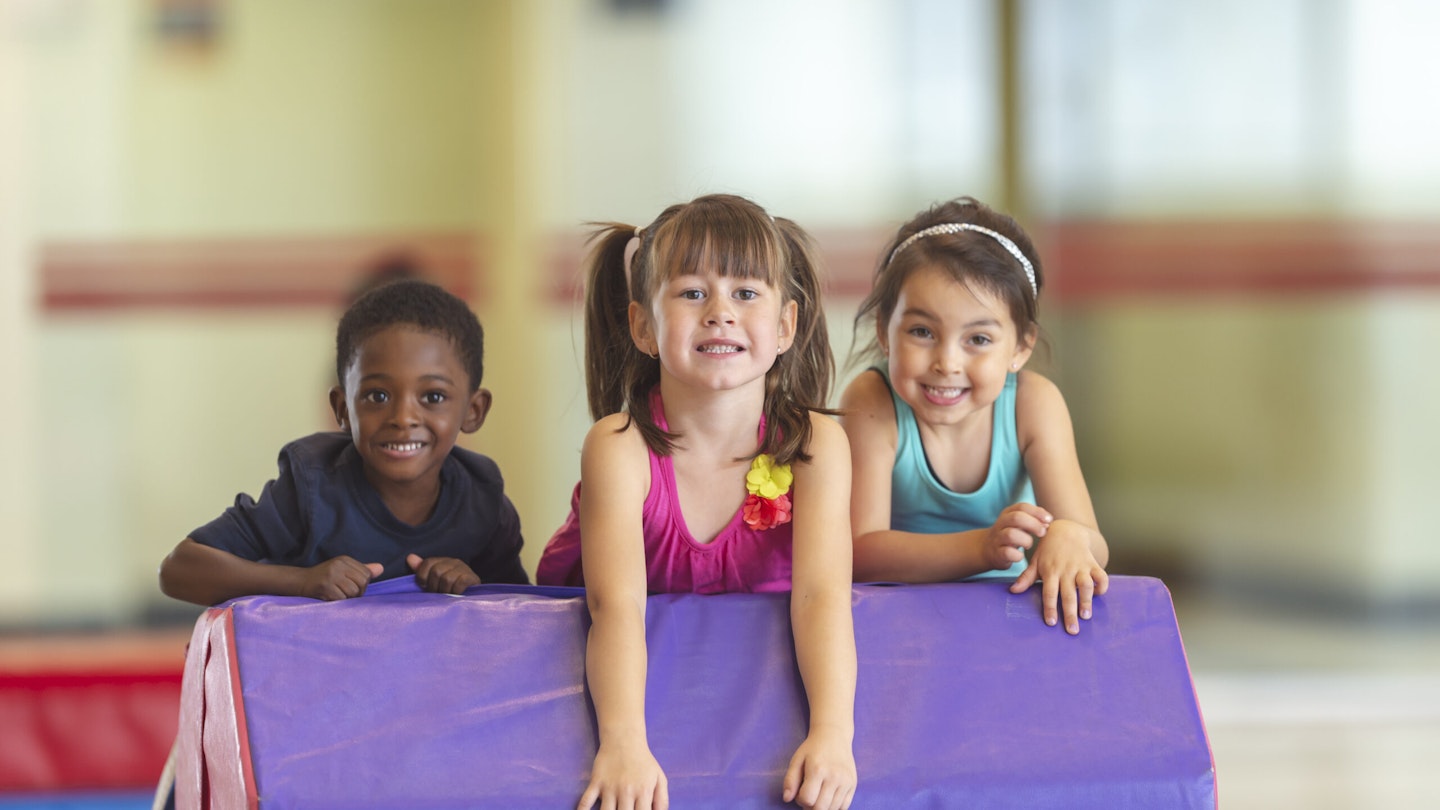 Toddlers in gymnastics class
