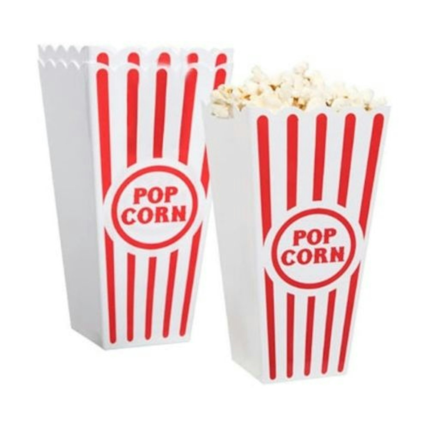 NOVELTY PLACE Plastic Red & White Striped Classic Popcorn Containers