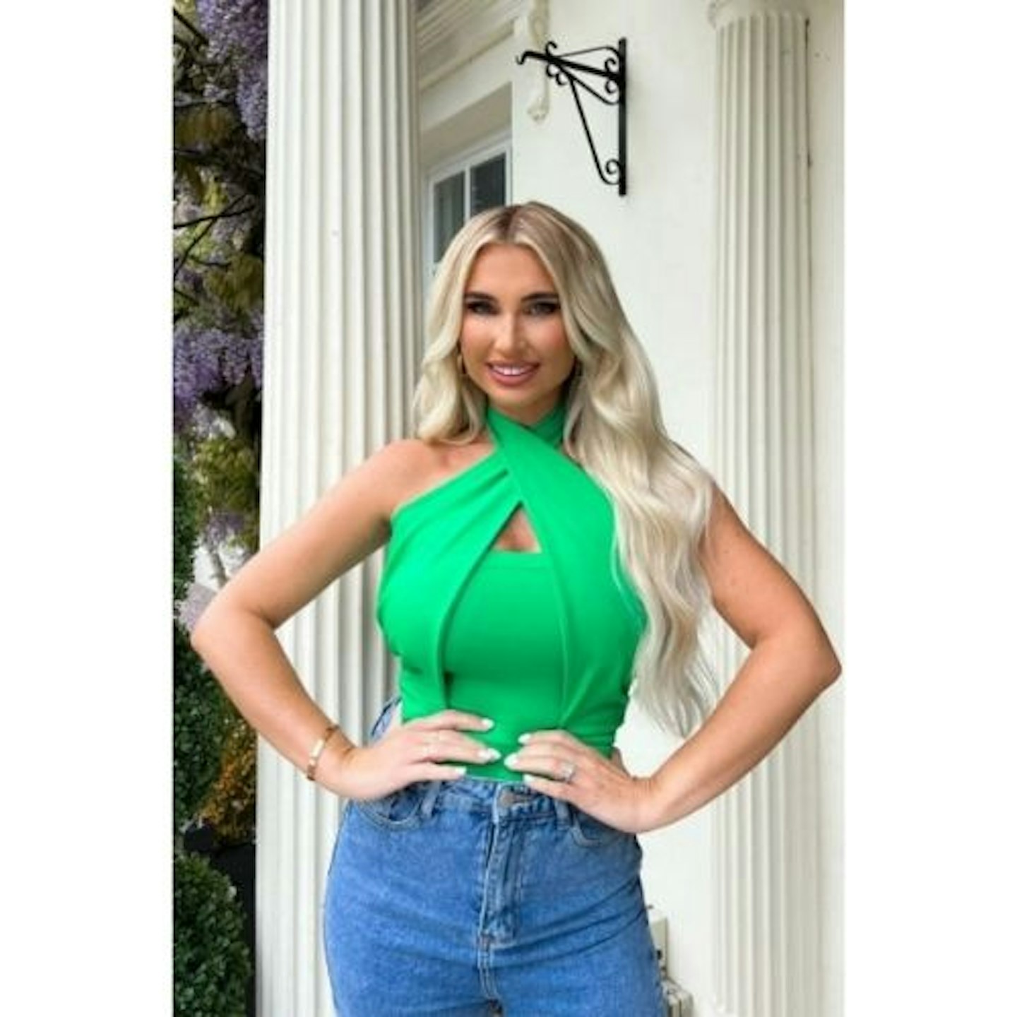 Billie Faiers Green Thong Body Suit