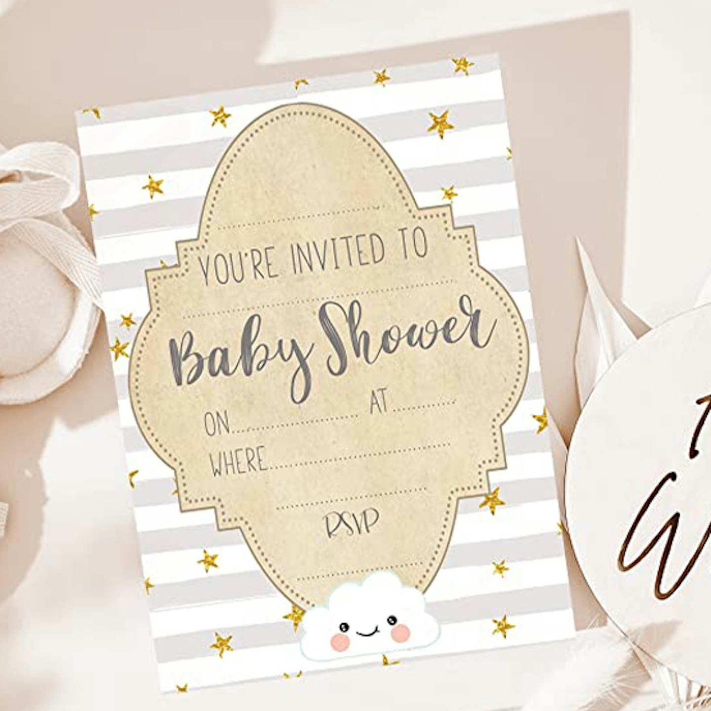 cloud baby shower invites