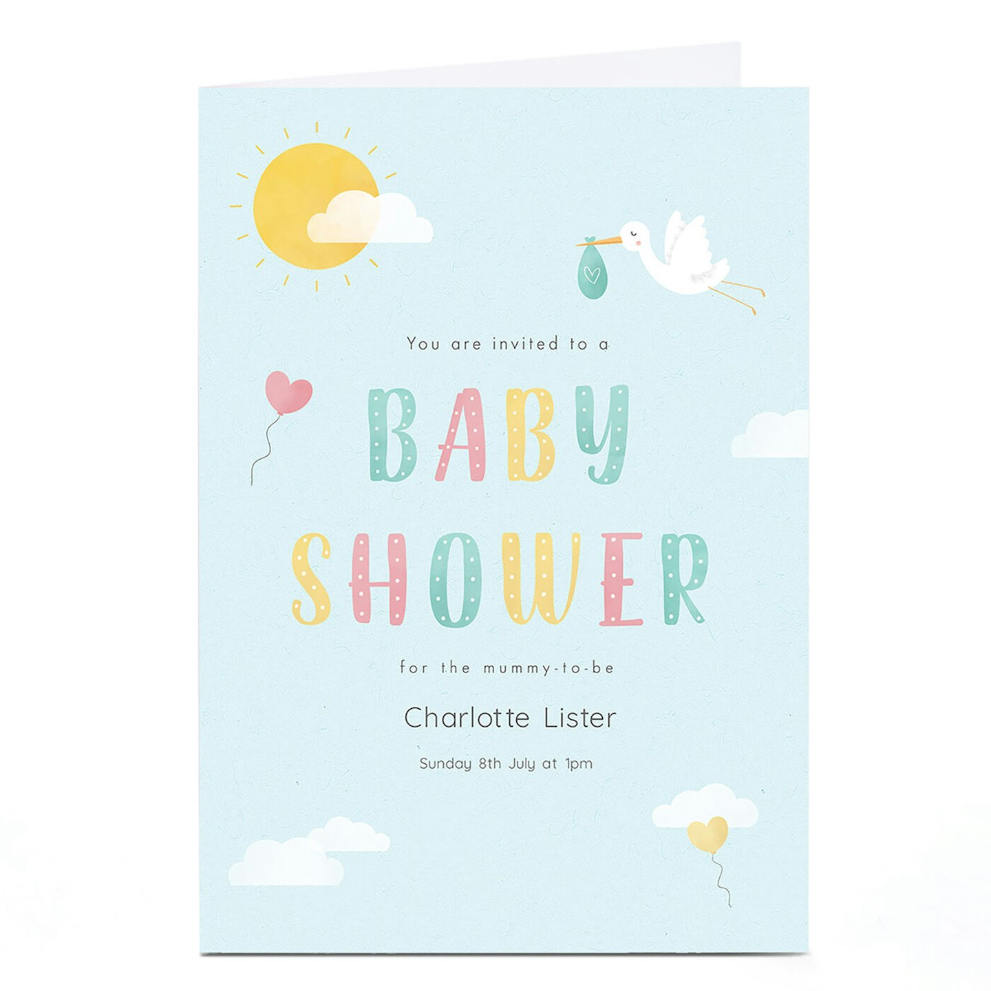 colourful baby shower invites