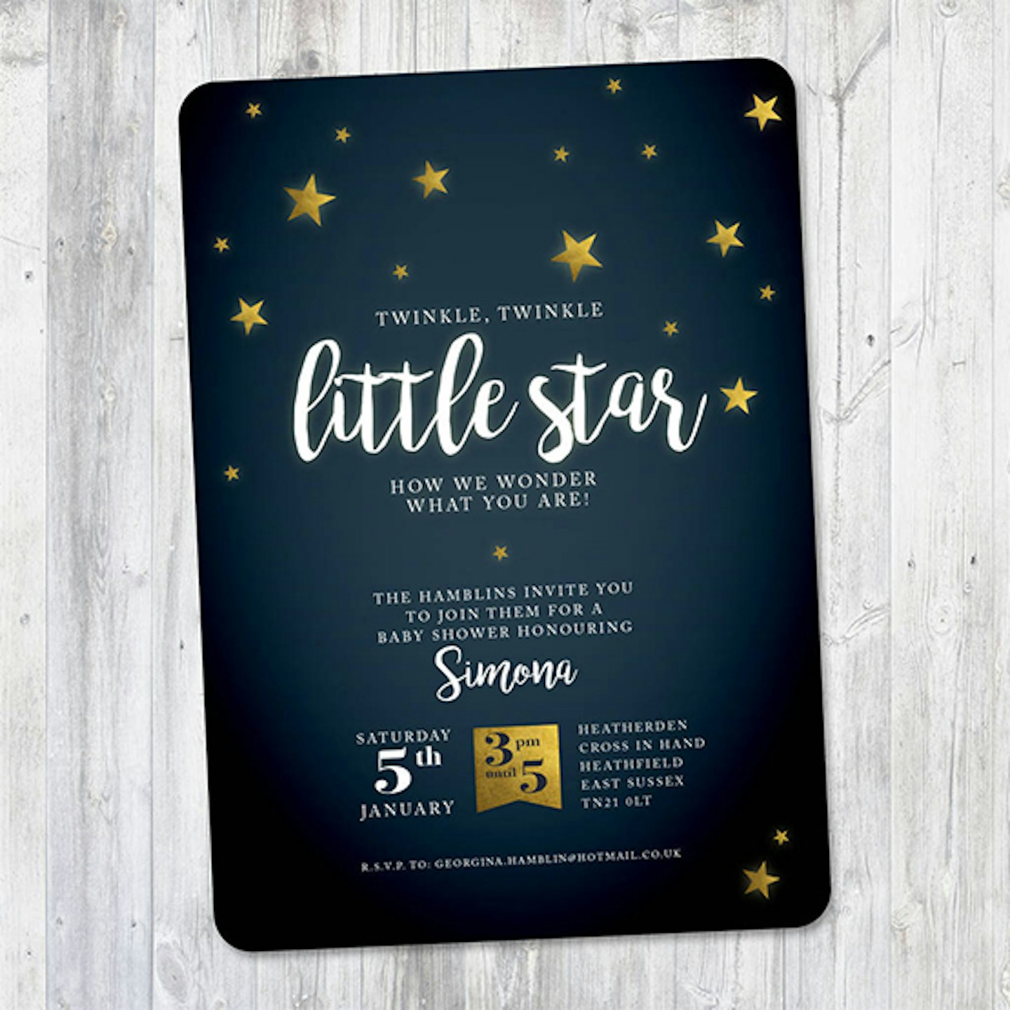 star baby shower invite