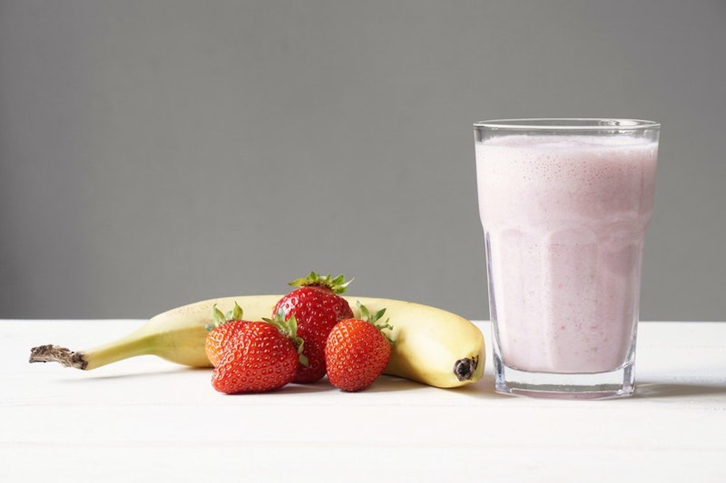 strawberry milk in a glass