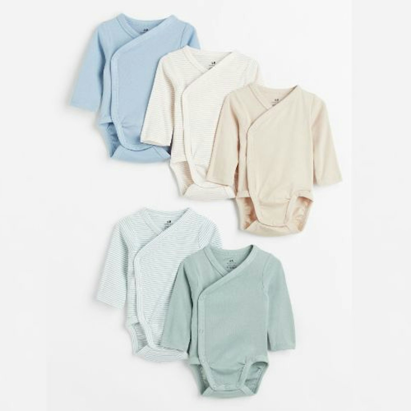 5-pack wrapover bodysuits