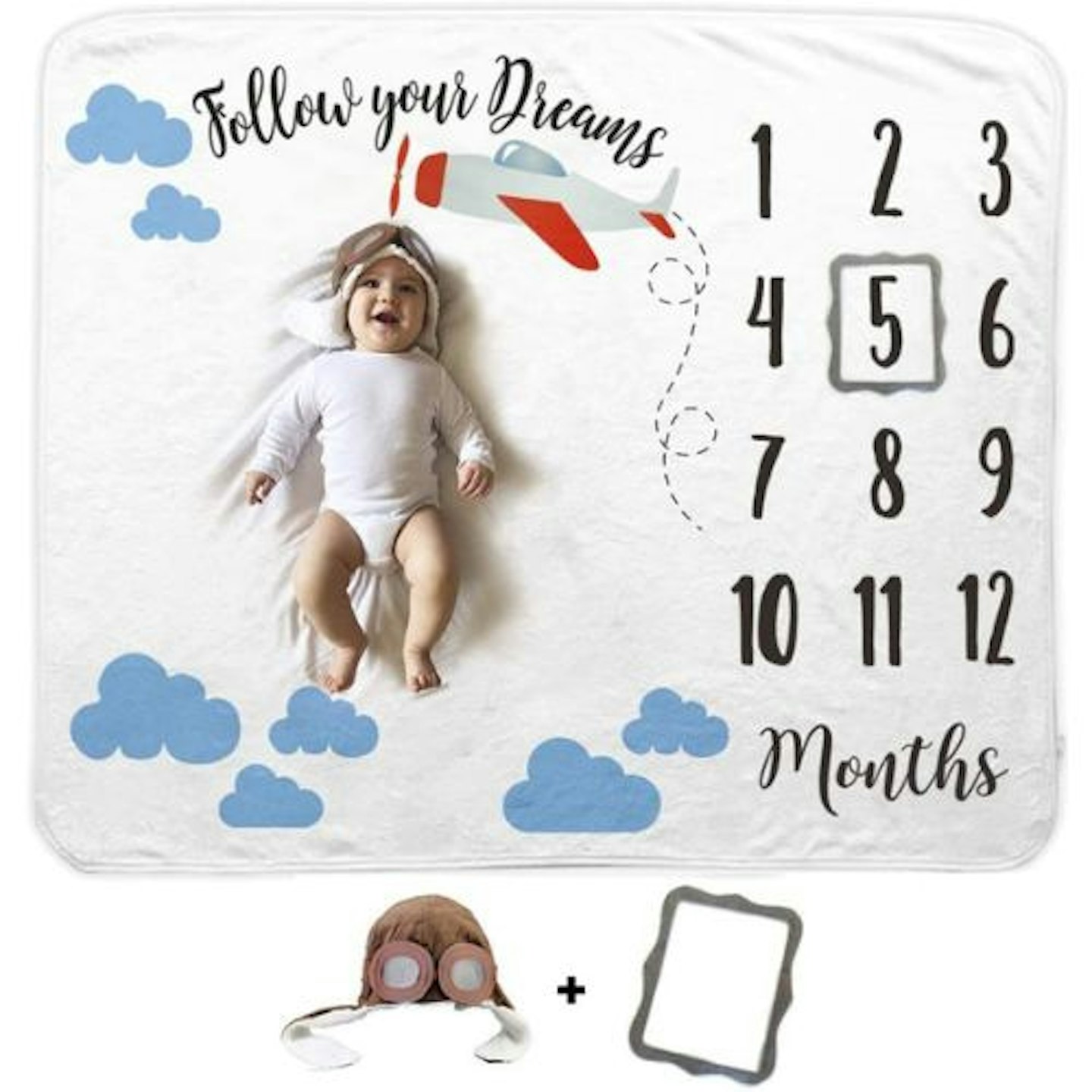 Baby Airplane Monthly Milestone Blanket