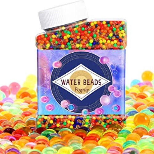 SooperBeads Water Beads 2 Oz Rainbow Mix 4000 Non-Toxic Water Growing Sensory Beads Toy for Kids Fine Motor Skills Development Tactile Play Home Décor Spa Refill DIY Stress Ball 