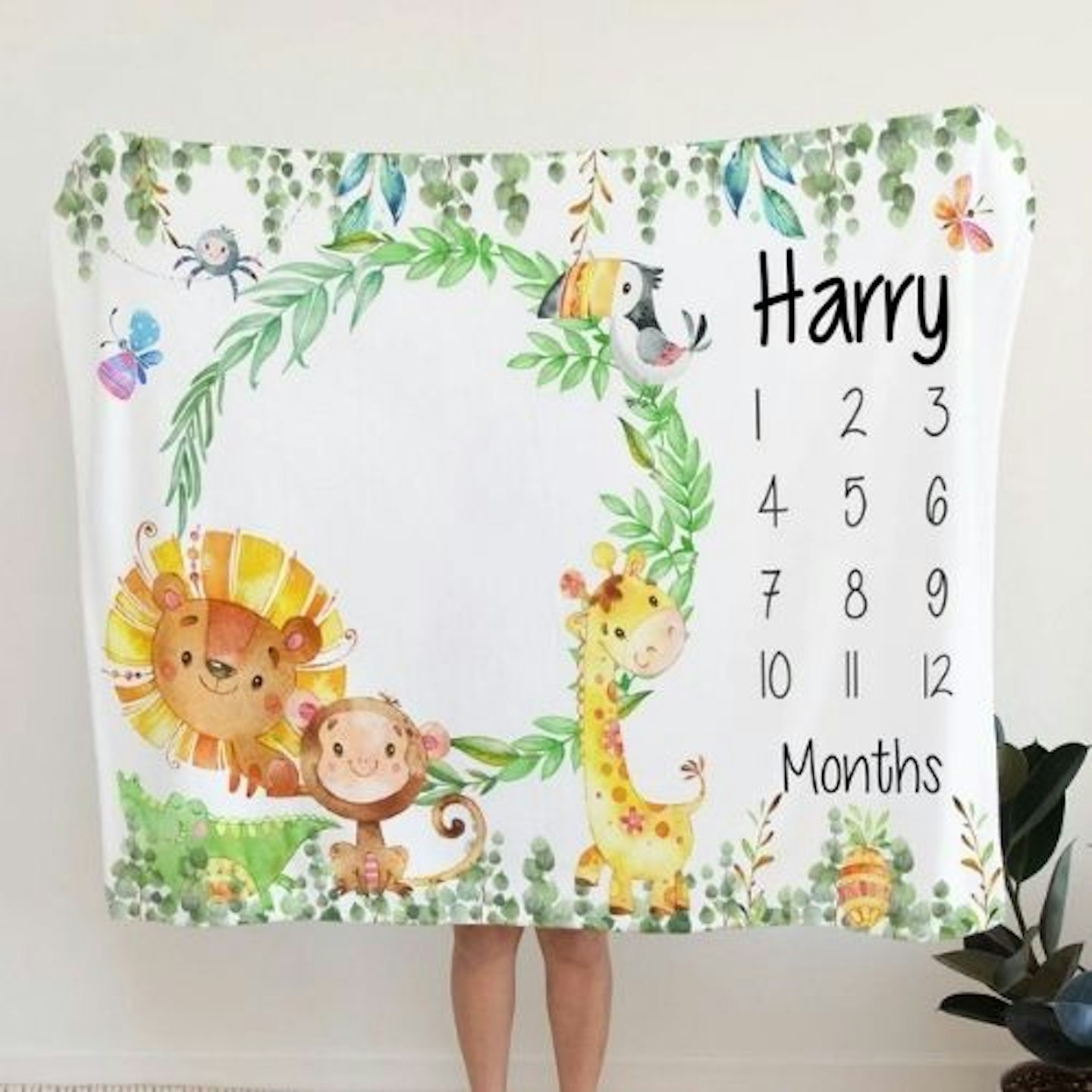 Safari Animal Milestone Blanket