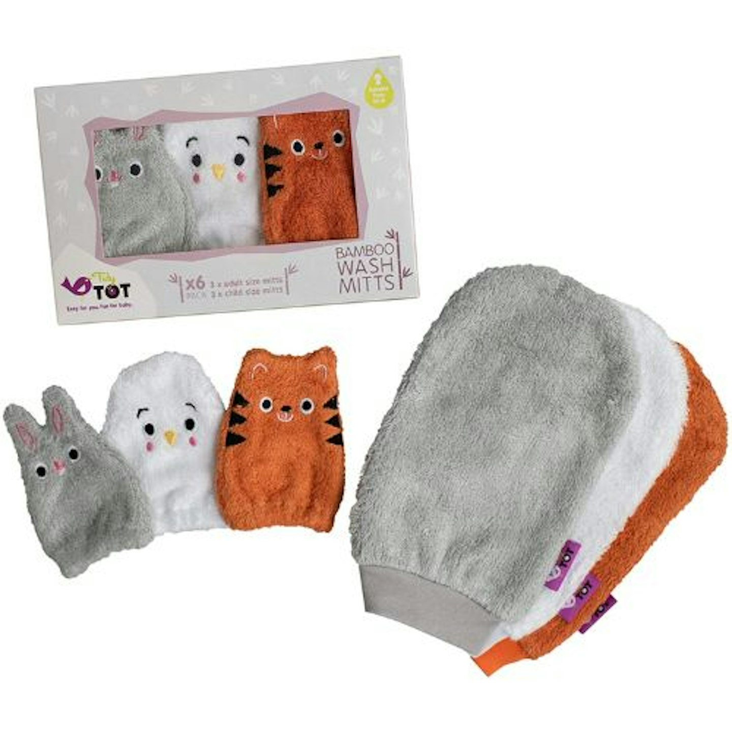 Tidy Tot Bamboo Wash Cloth Mitts