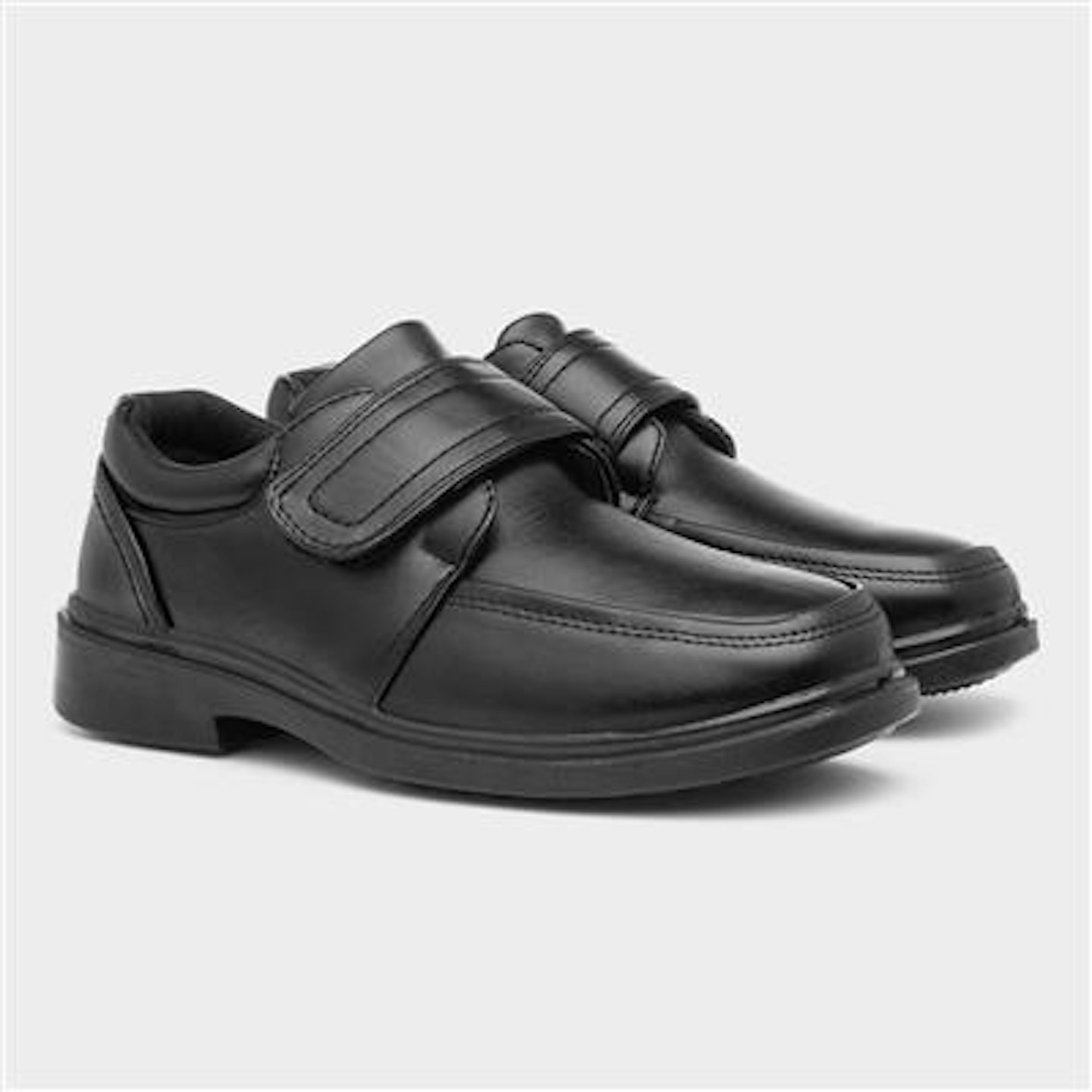 Beckett Boys Black Touch Fasten Formal Shoe