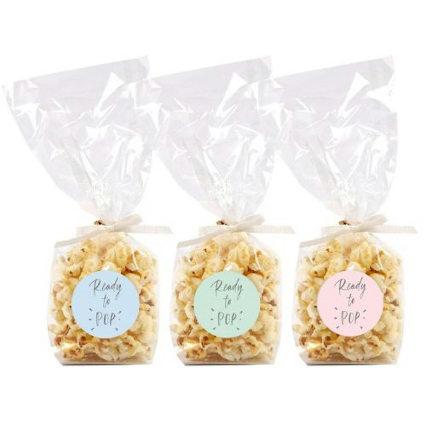 Baby Shower Popcorn Bags with Baby Shower Ready to Pop Stickers