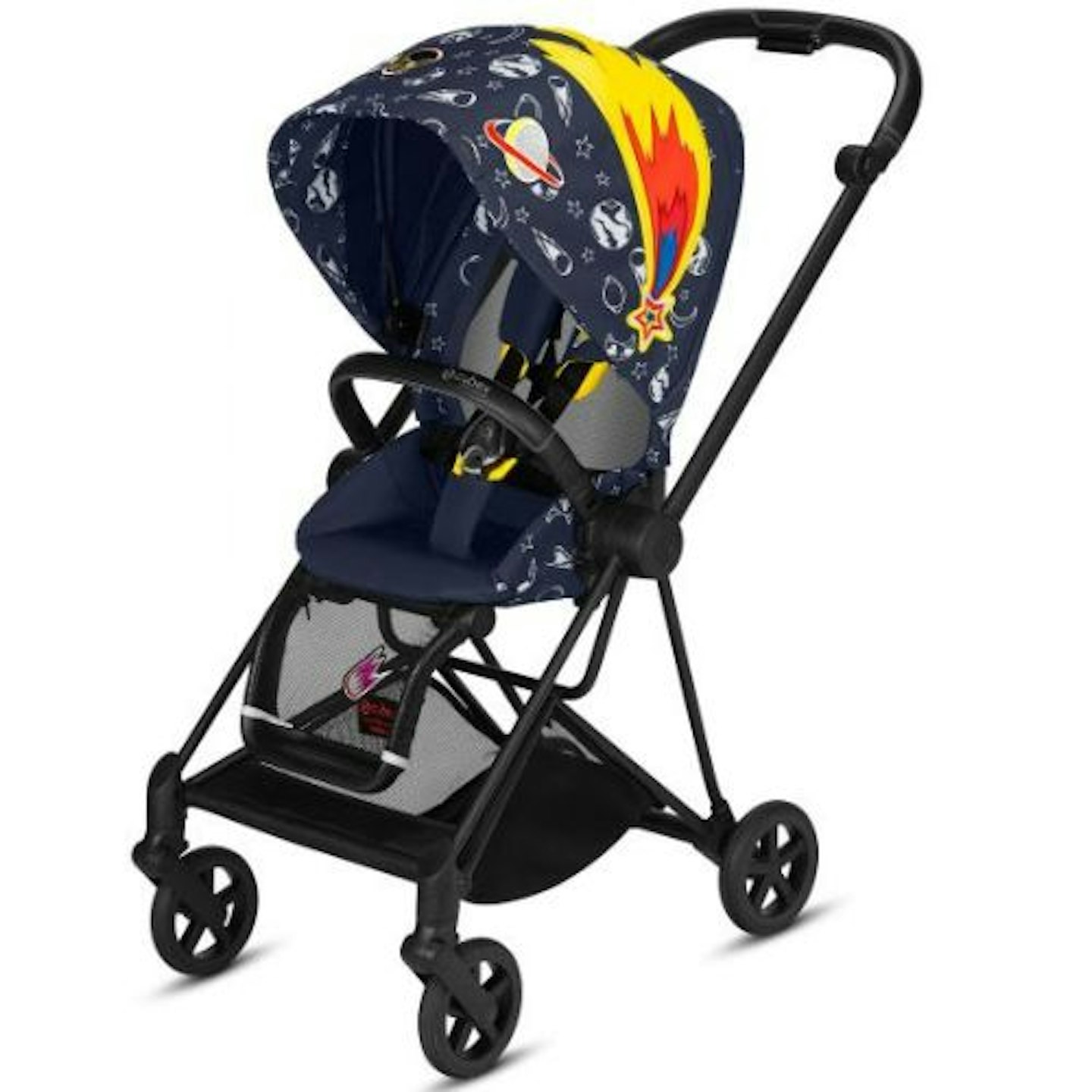 Cybex Mios Pushchair with Matt Black Chassis Space Rocket Collection