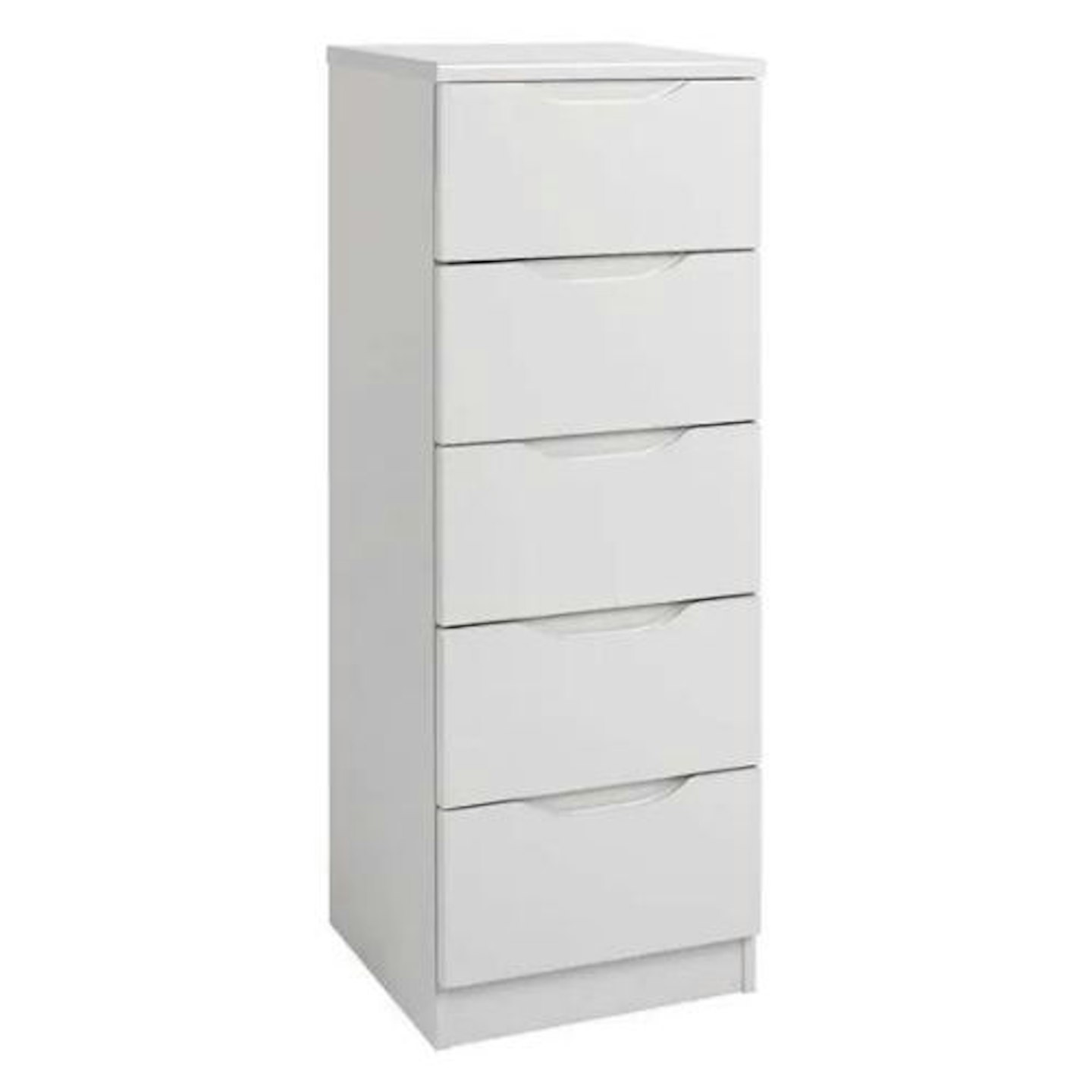 Legato Light Grey Gloss 5 Tall Chest of Drawers