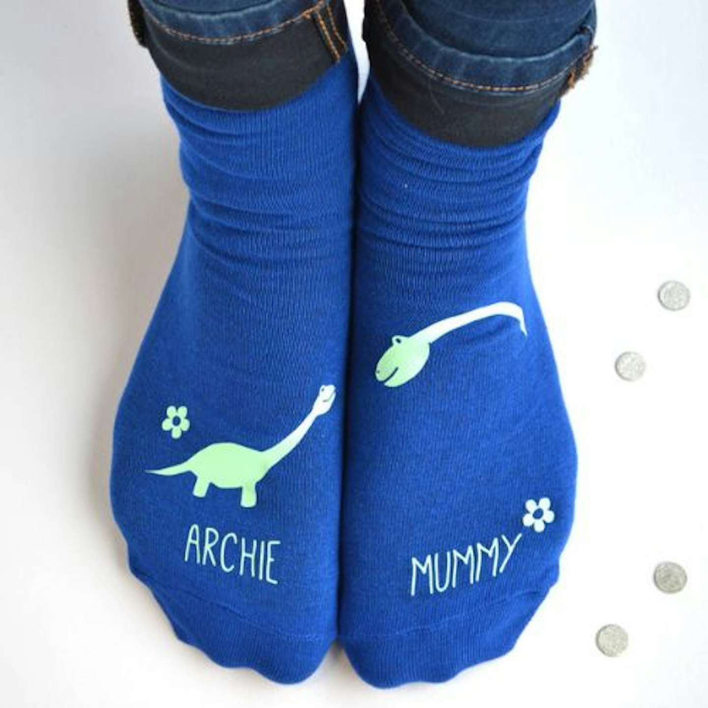 Personalised Mummy And Me Dinosaur Socks