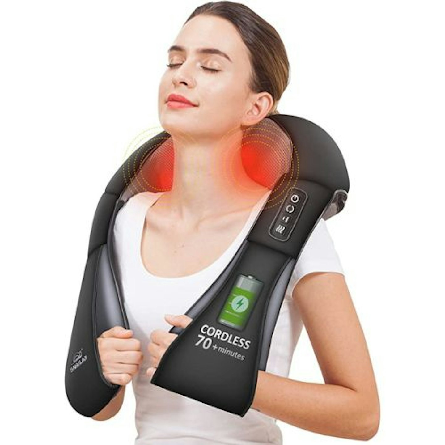 Snailax Cordless Neck Back and Shoulder Massager with Heat