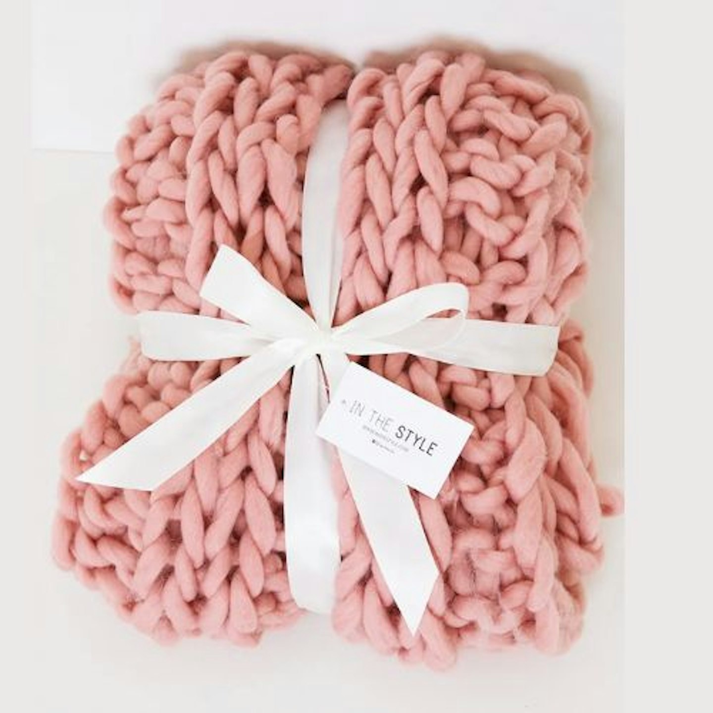 JAC JOSSA KIDS PINK CHUNKY KNIT THROW