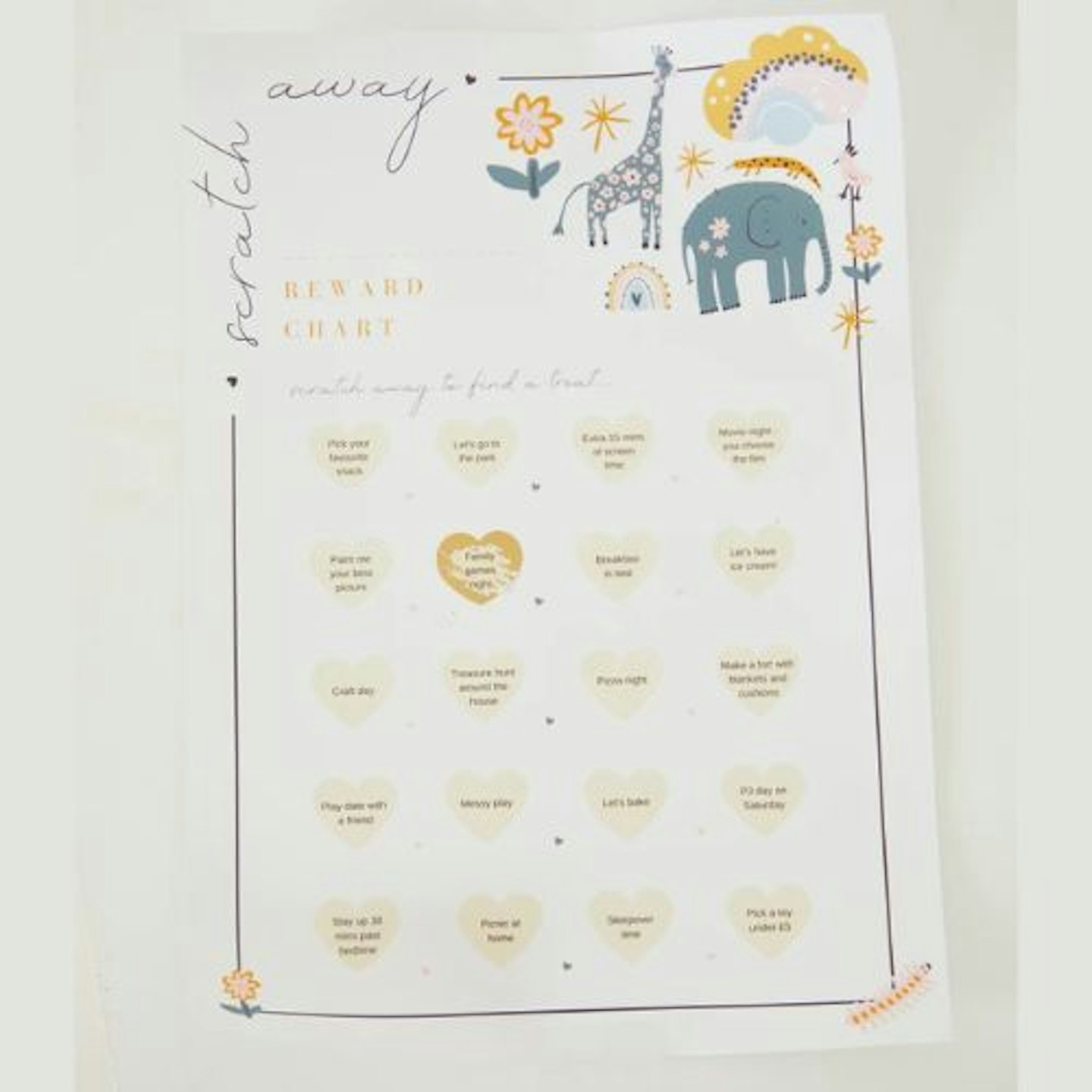 JAC JOSSA SAFARI SCRATCH OFF REWARD CHART