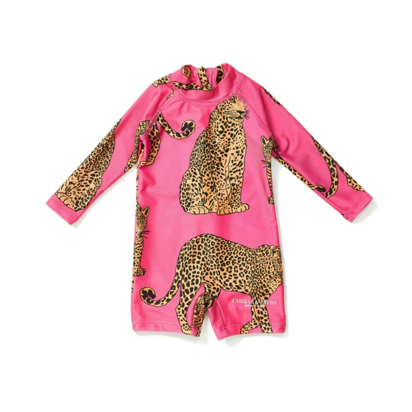 Mini Peers Kids' Pink Leopard Print Long-Sleeve UV Swimsuit