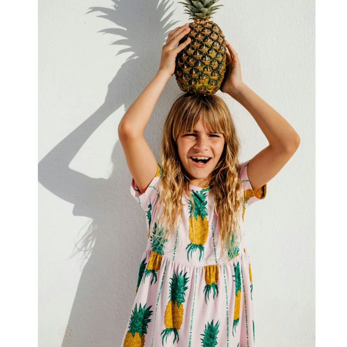 Mini Peers Kids' Pink Pineapple Print Tea Dress