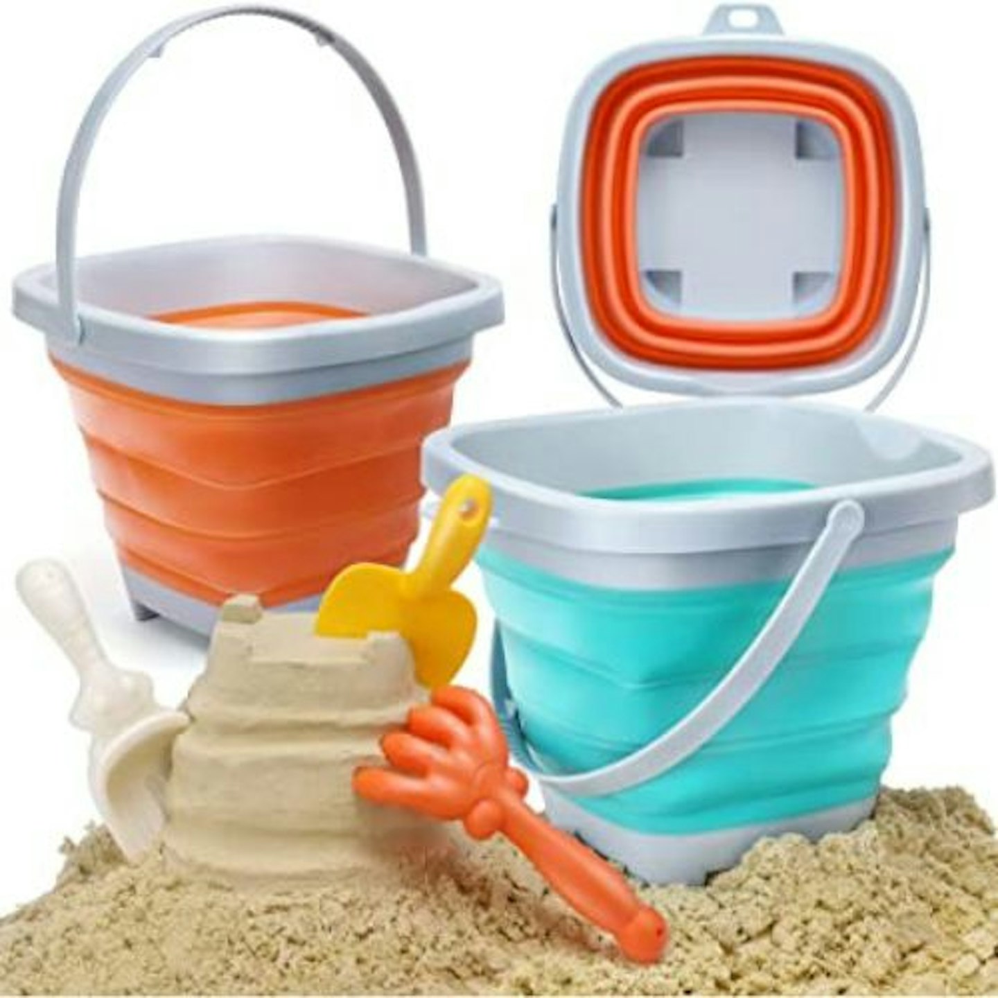 OR OR TU 6Pack Foldable Beach Bucket Toy Set