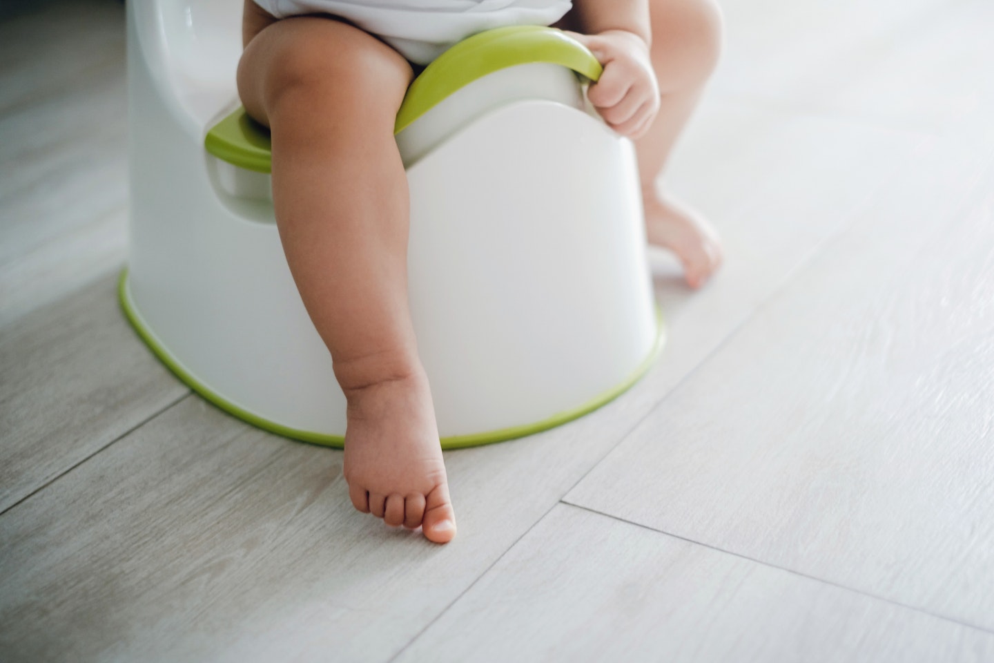 toddler on potty