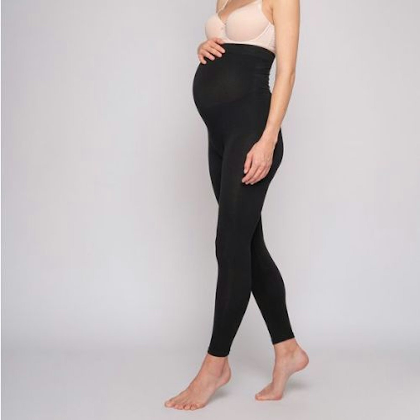 Maternity Black Over Bump Leather-Look Leggings