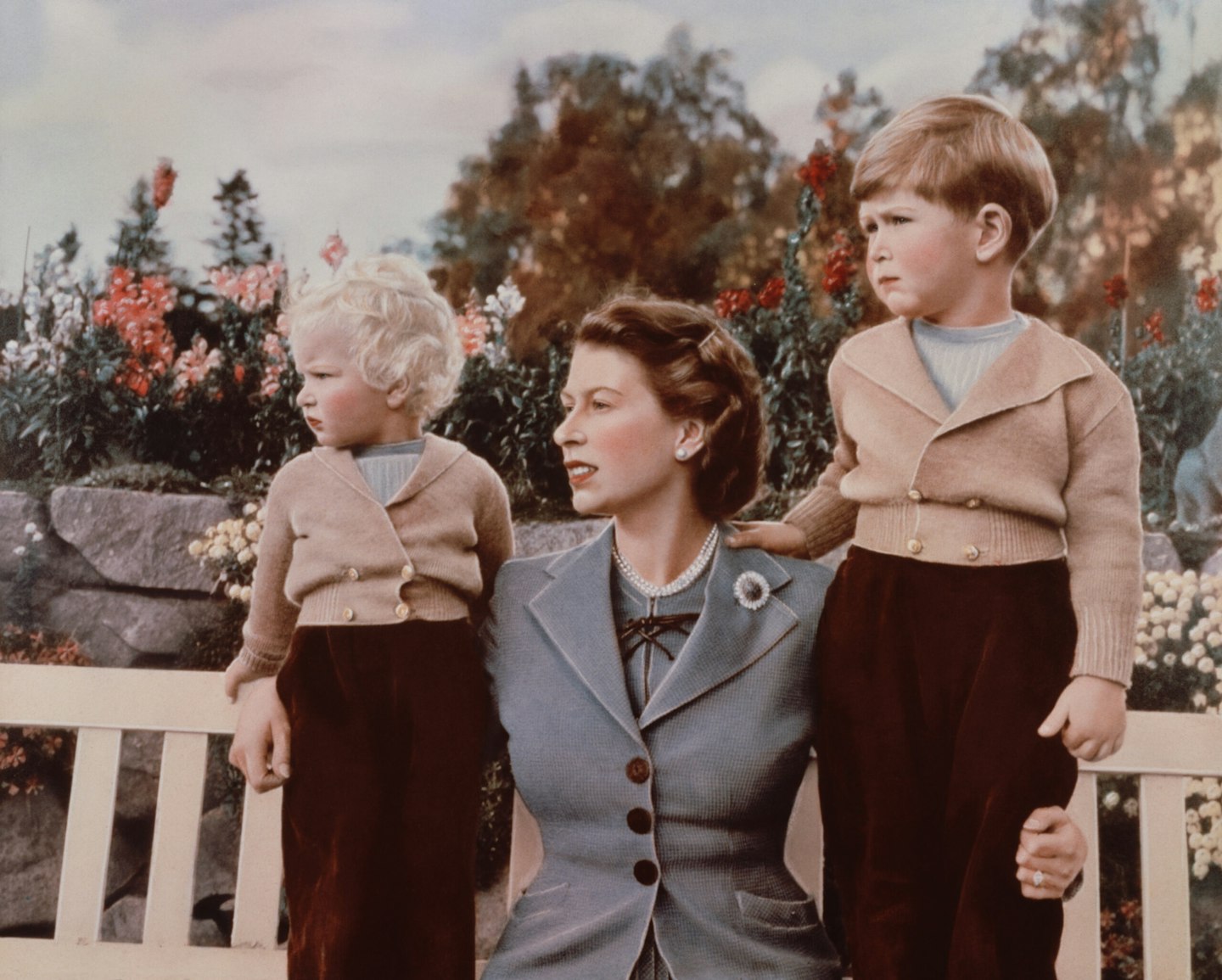Princess Elizabeth with Charles and Anne