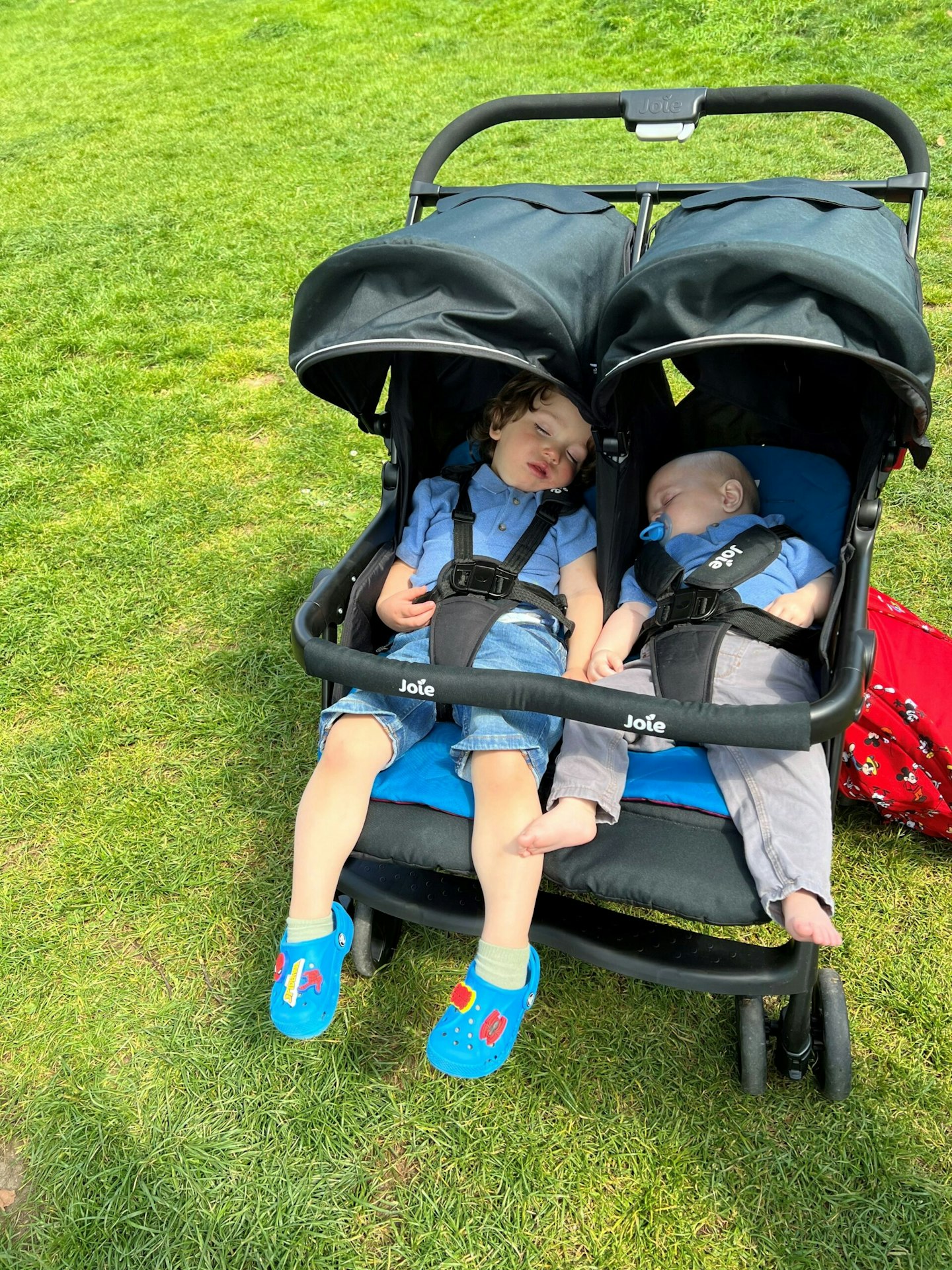 Napping in the Joie Aire Double Pushchair