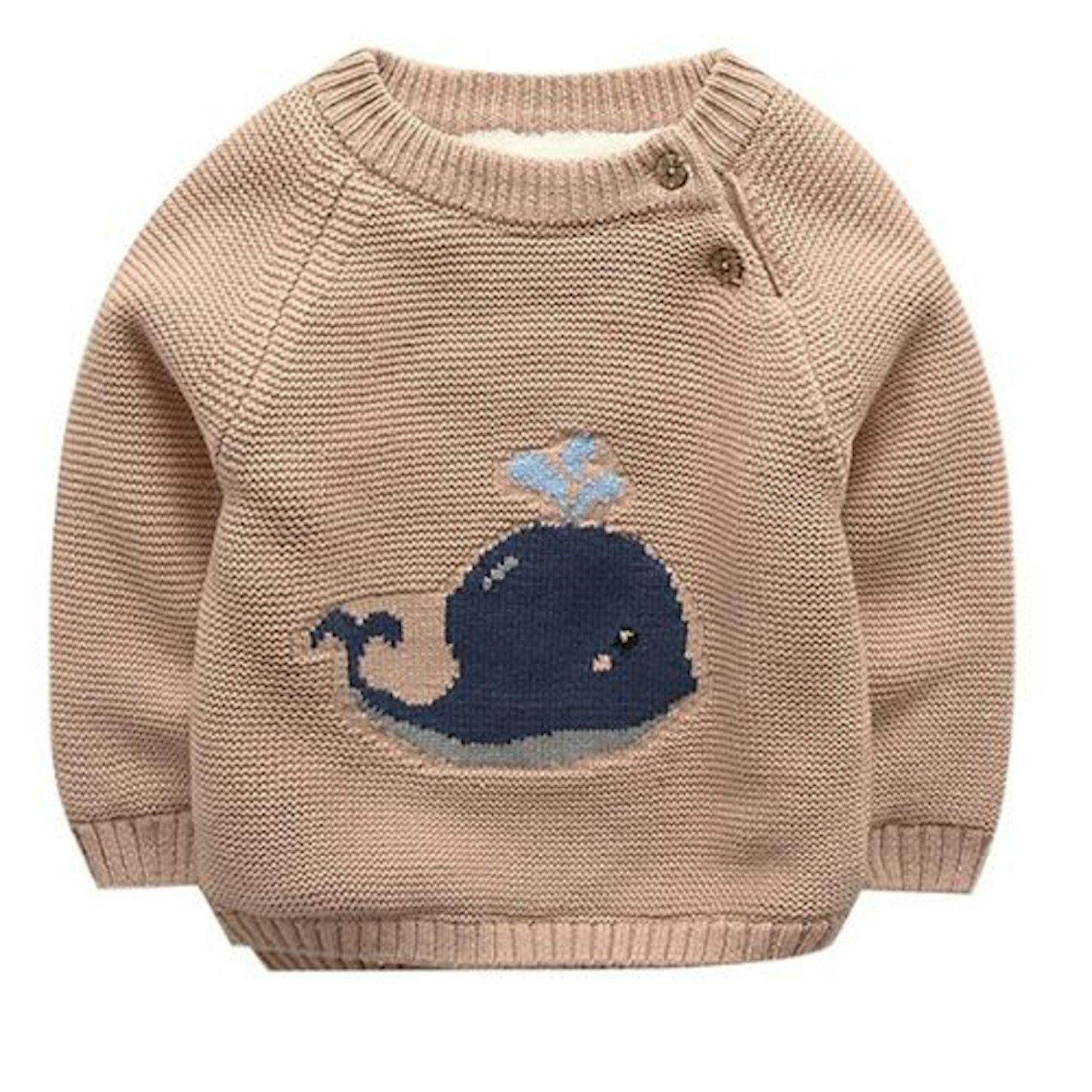 De feuilles Unisex Baby Kids Whale Intarsia Knitted Jumper