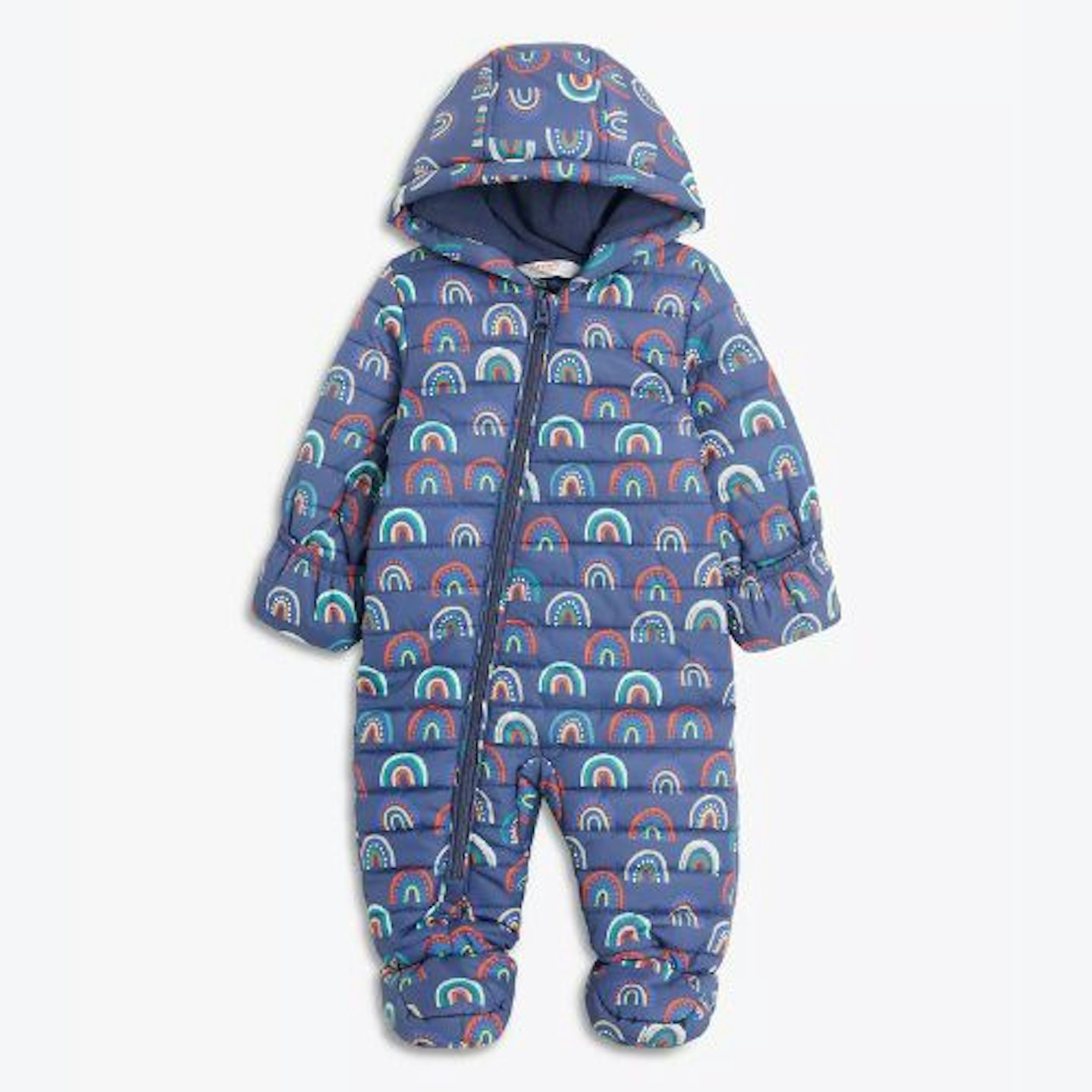 John Lewis ANYDAY Baby Rainbow Quilted Shower Resistant Snowsuit