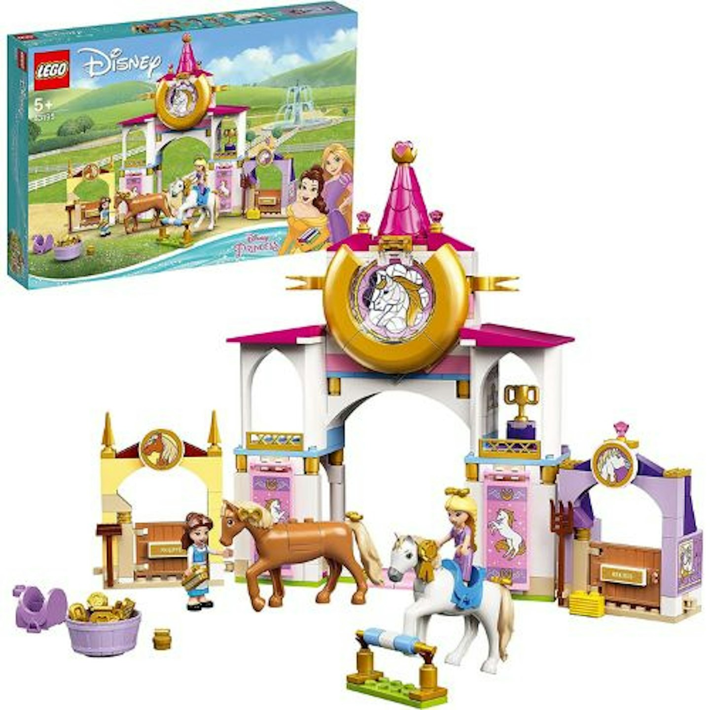 LEGO 43195 Disney Princess Belle and Rapunzel's Royal Stables Building Toy
