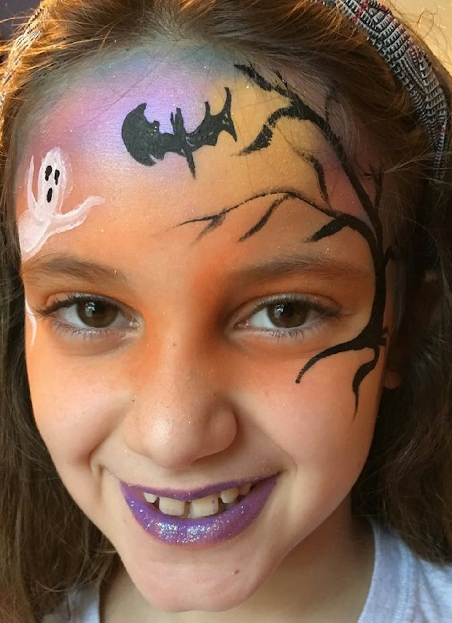 Bat and ghost witch face paint