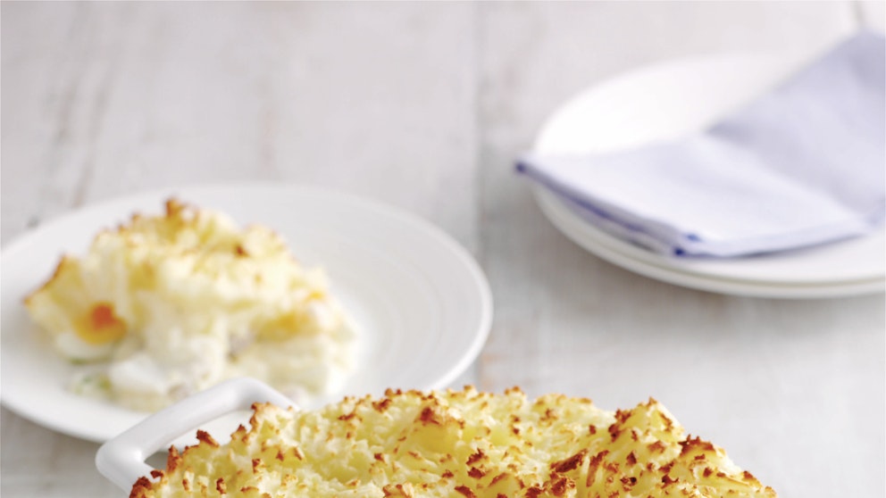 Mary Berry's luxury fish pie with cheesy mash topping recipe