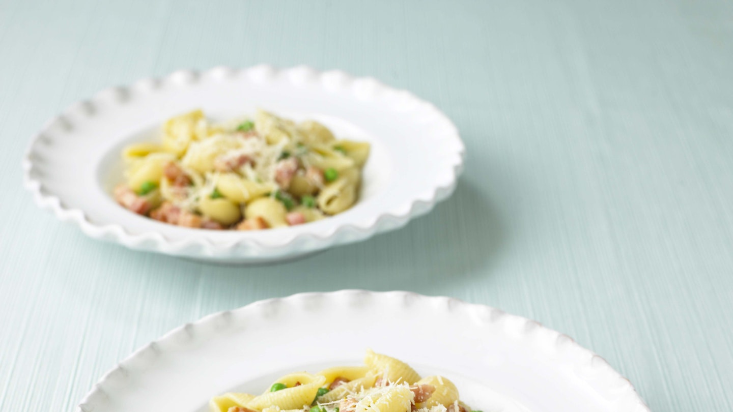 Pasta with Peas and Pancetta