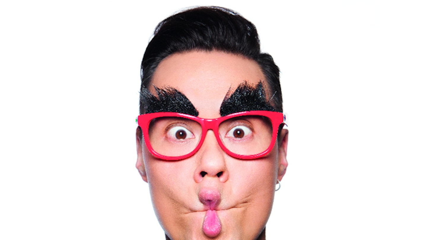 Gok Wan wears funny specs for Red Nose Day
