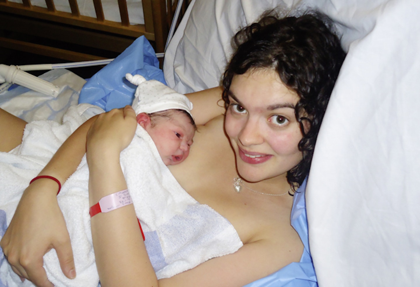 Shea with newborn Olive