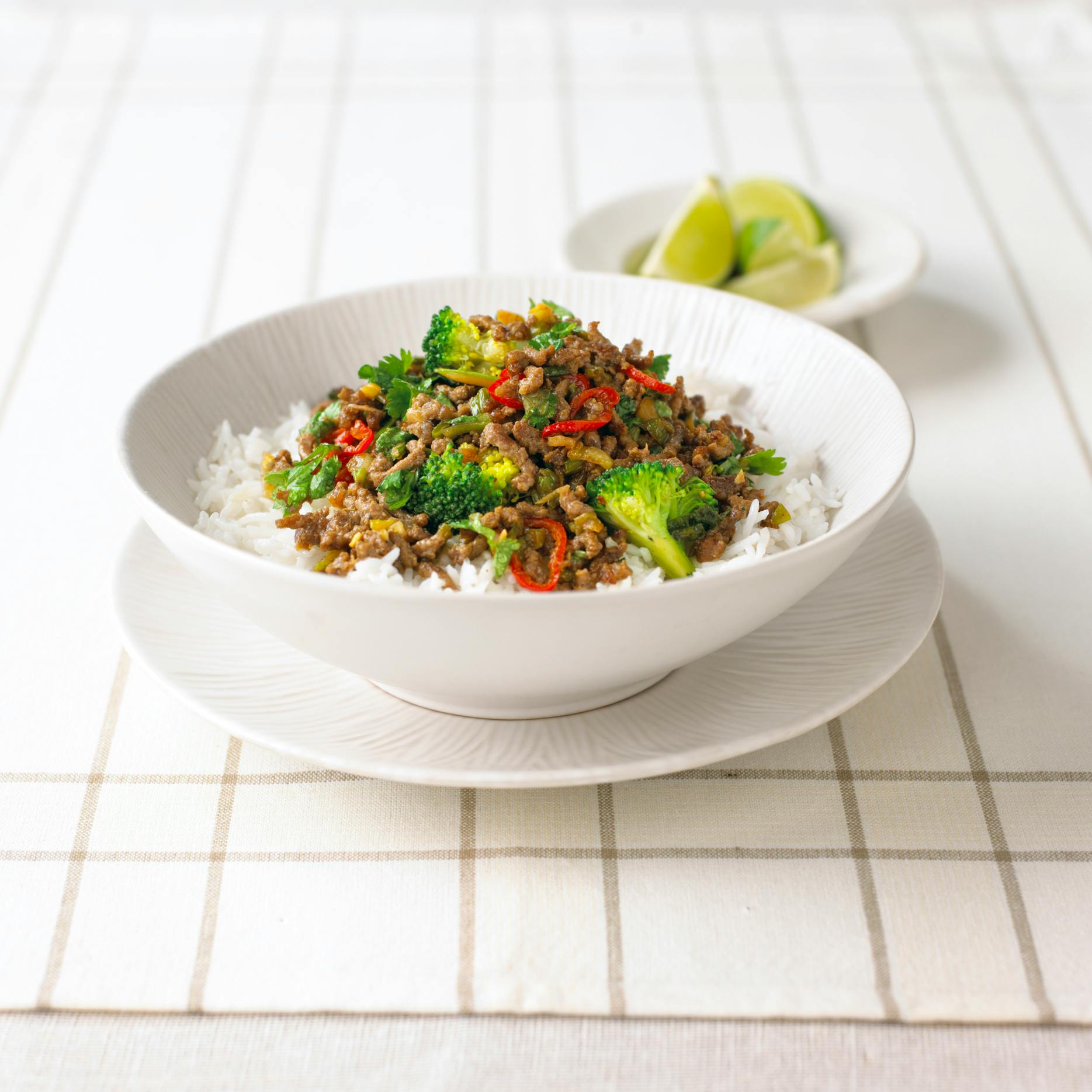 Thaistyle stirfried minced beef recipe from Family Kitchen Cookbook