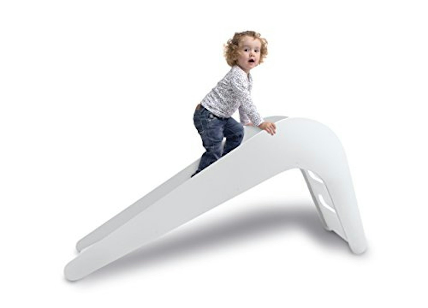 Jupiduu - The lovely kids slide made from wood (white)