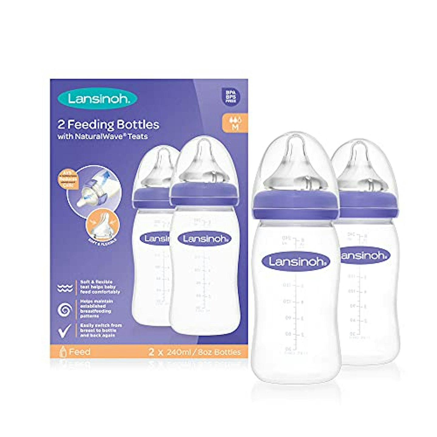 Lansinoh Baby Bottles with NaturalWave Medium Flow Teat