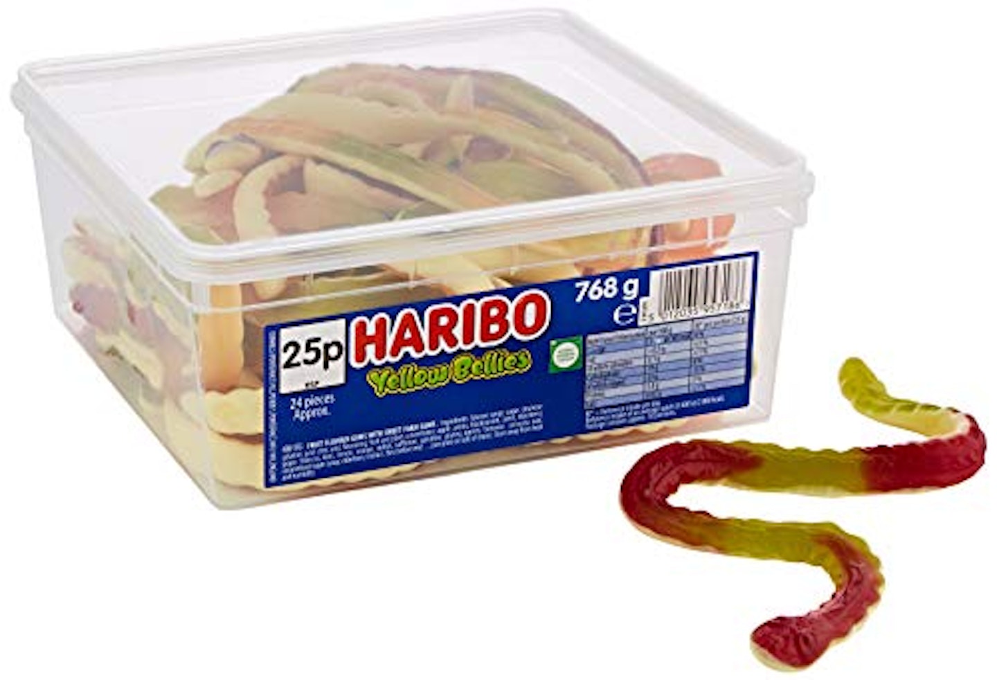 Haribo Giant Snakes Yellow Bellies sweets 768g tub