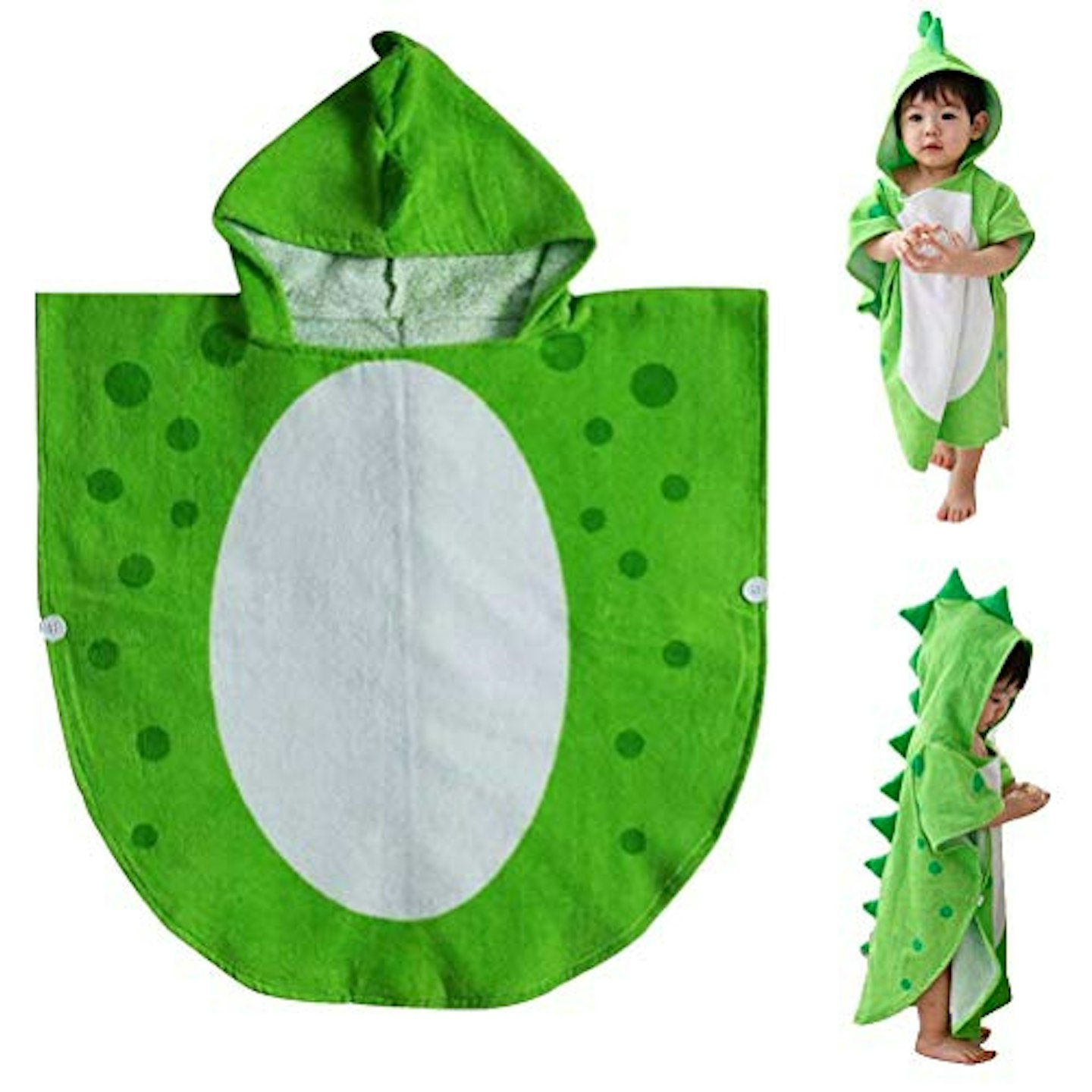 nuosen Hooded Baby Towels, Cotton Dinosaur