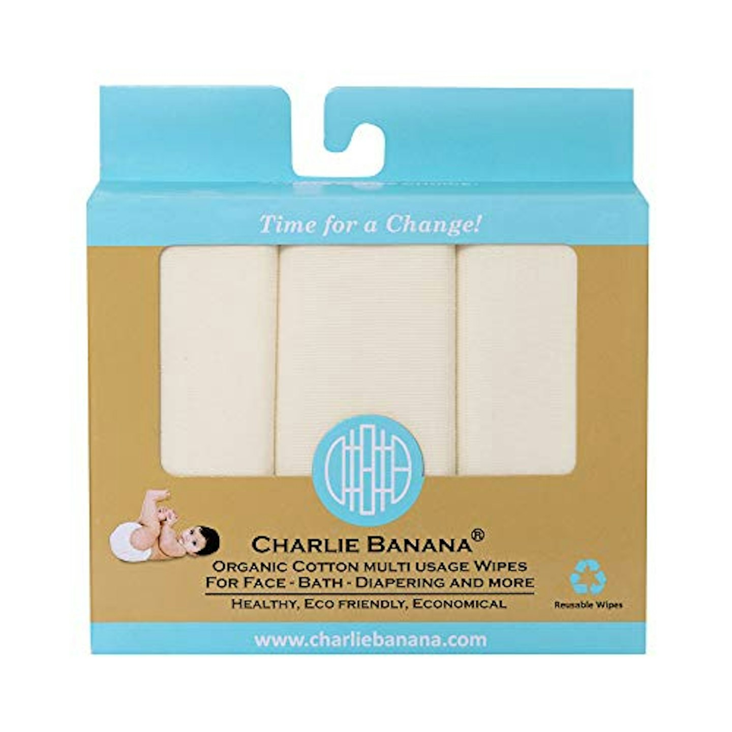 Charlie Banana 10 Organic Cotton Wipes